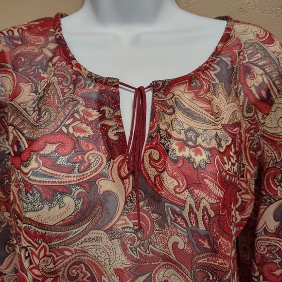Zoey & Beth Paisley Blouse Size L - Picture 2 of 11